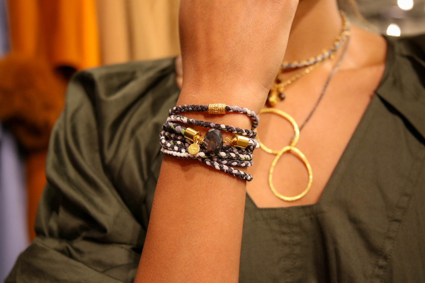 Glee Stretch Bracelet in Rust