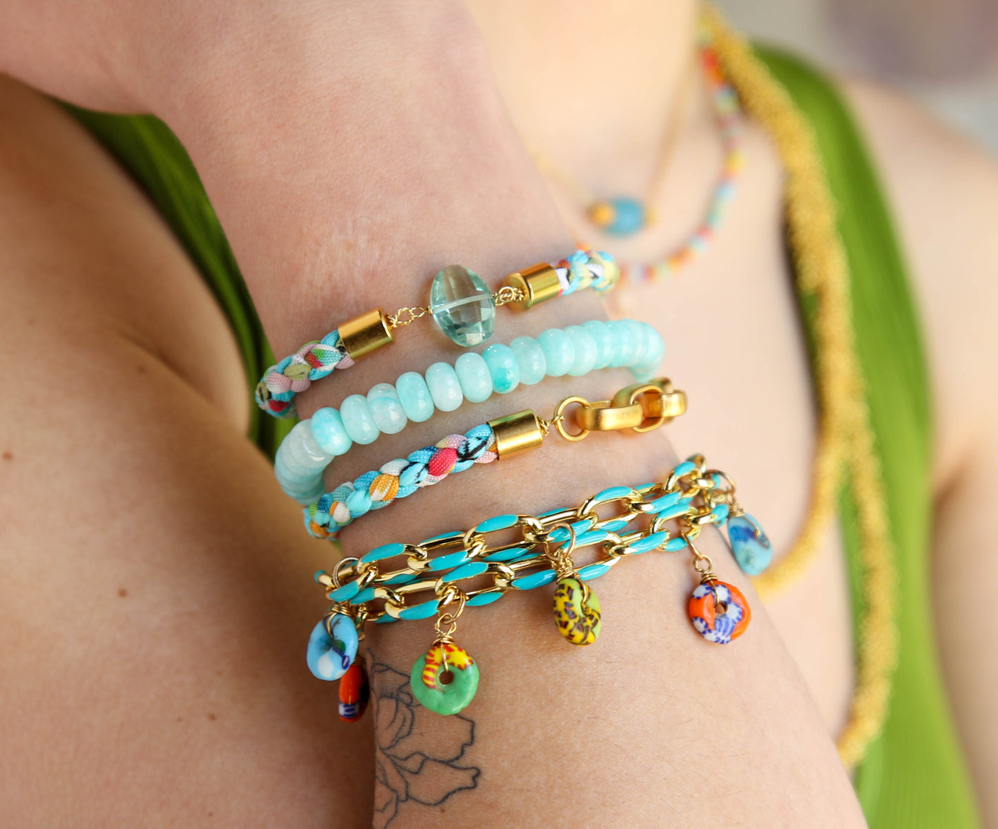 Glee Stretch Bracelet in Mint