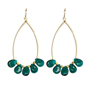 Gloss Earrings in Emerald Green