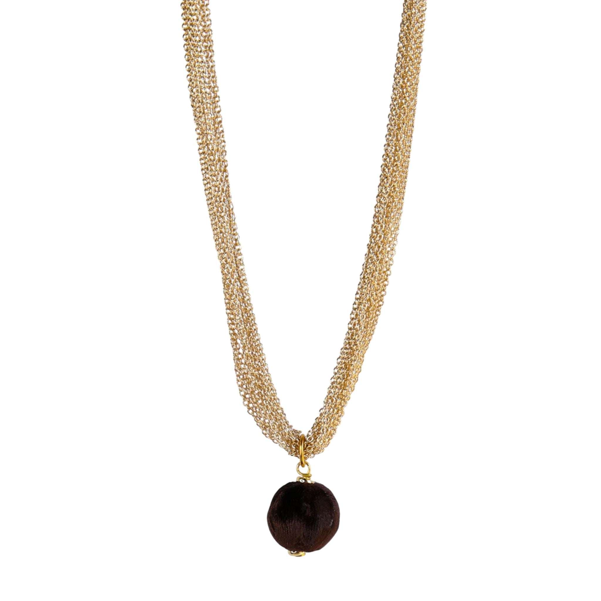 Halo Pendant in Chocolate Brown