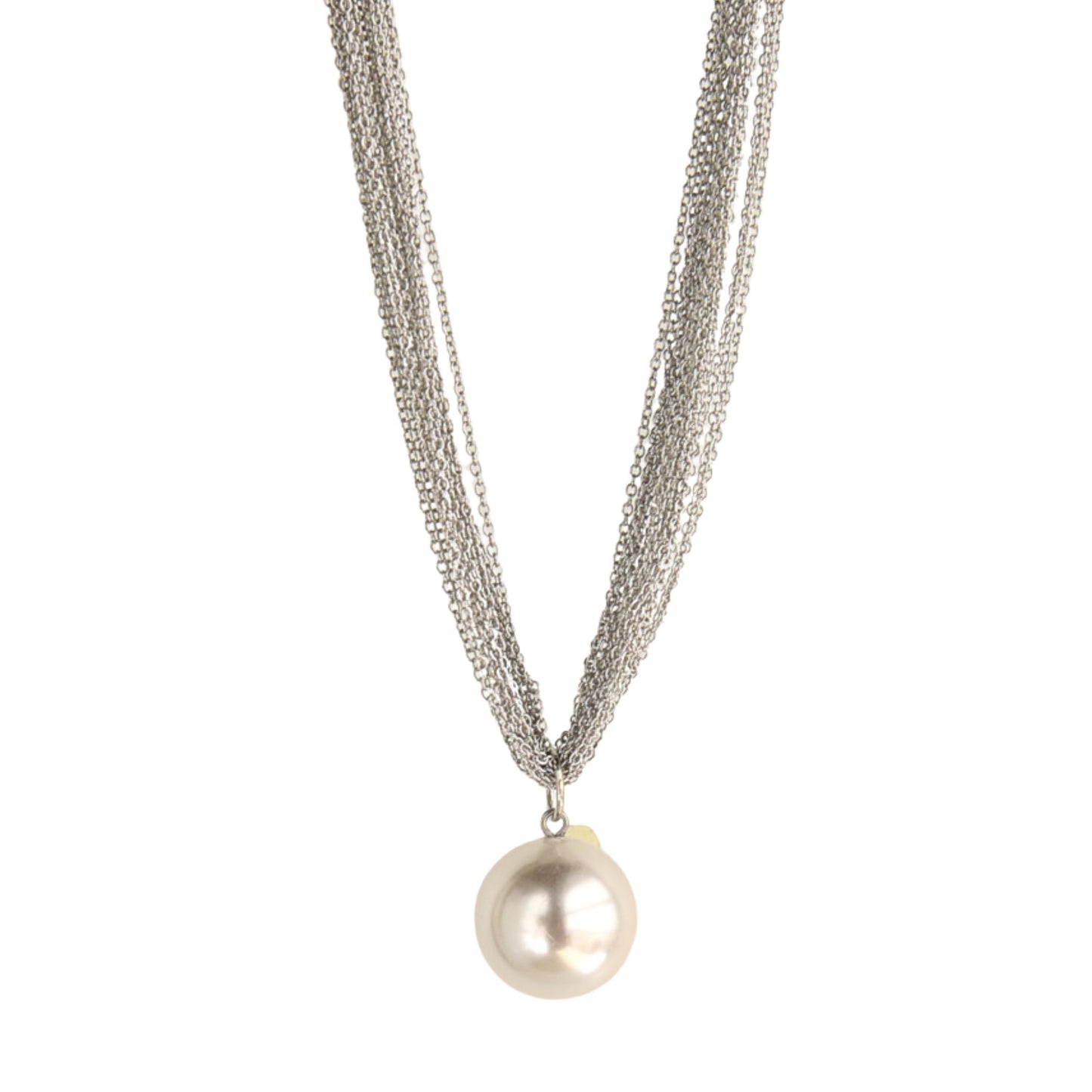 Halo Pearl Pendant in Silver with Pearl