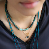 Macaroon Adjustable Pendant in Ocean Blue Chalcedony