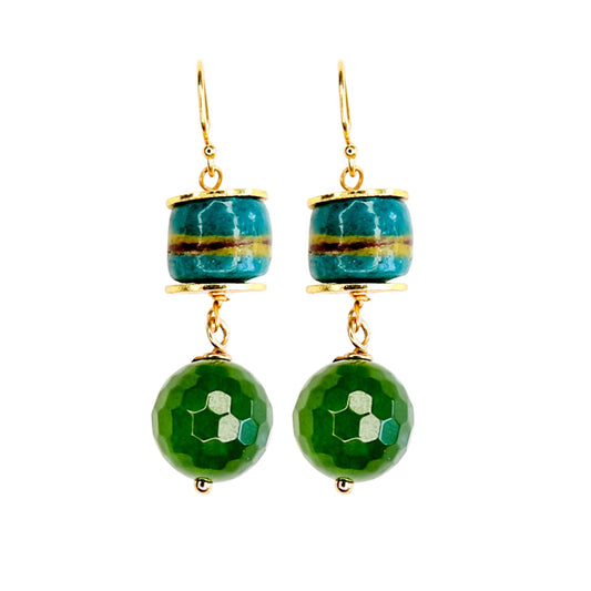 Nia Earrings in Greens