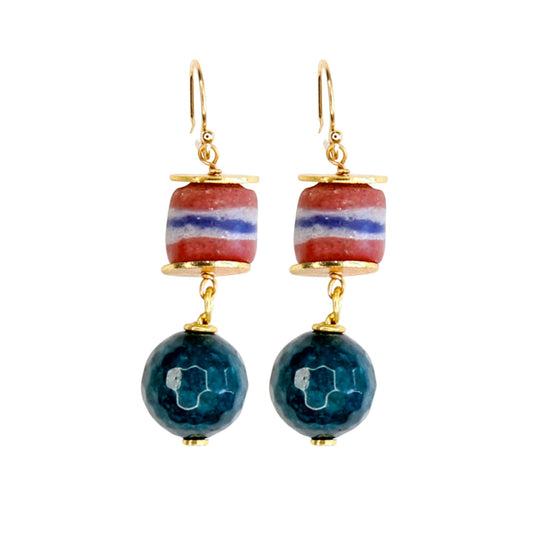Nia Earrings in Dark Teal