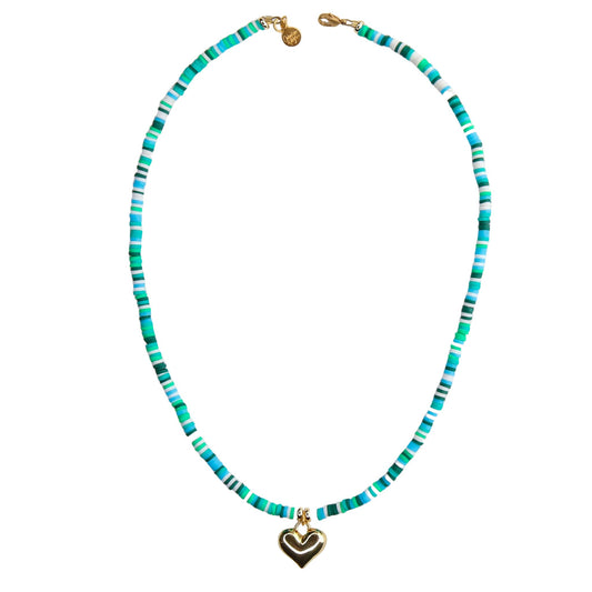 Kiwi Short Necklace in Greens