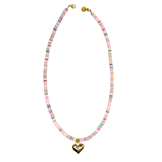 Kiwi Short Necklace in Valentine Pink