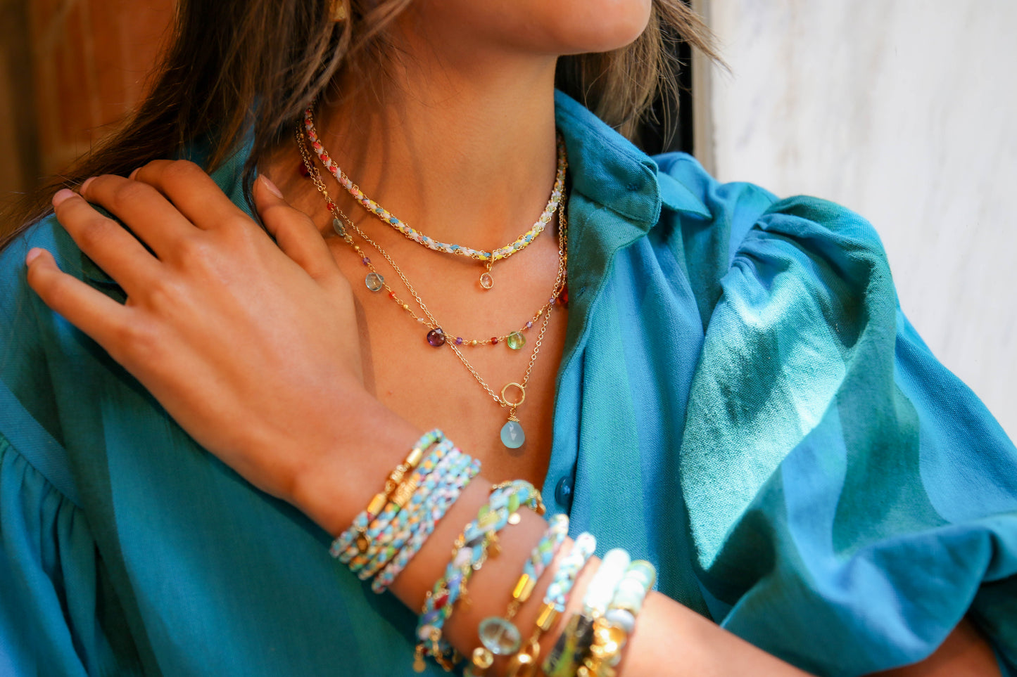 Macaroon Adjustable Pendant in Chocolate Moonstone