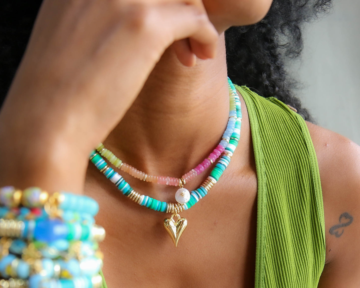 Spree Short Necklace in Petal Pink