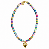Melon Short Necklace with Heart