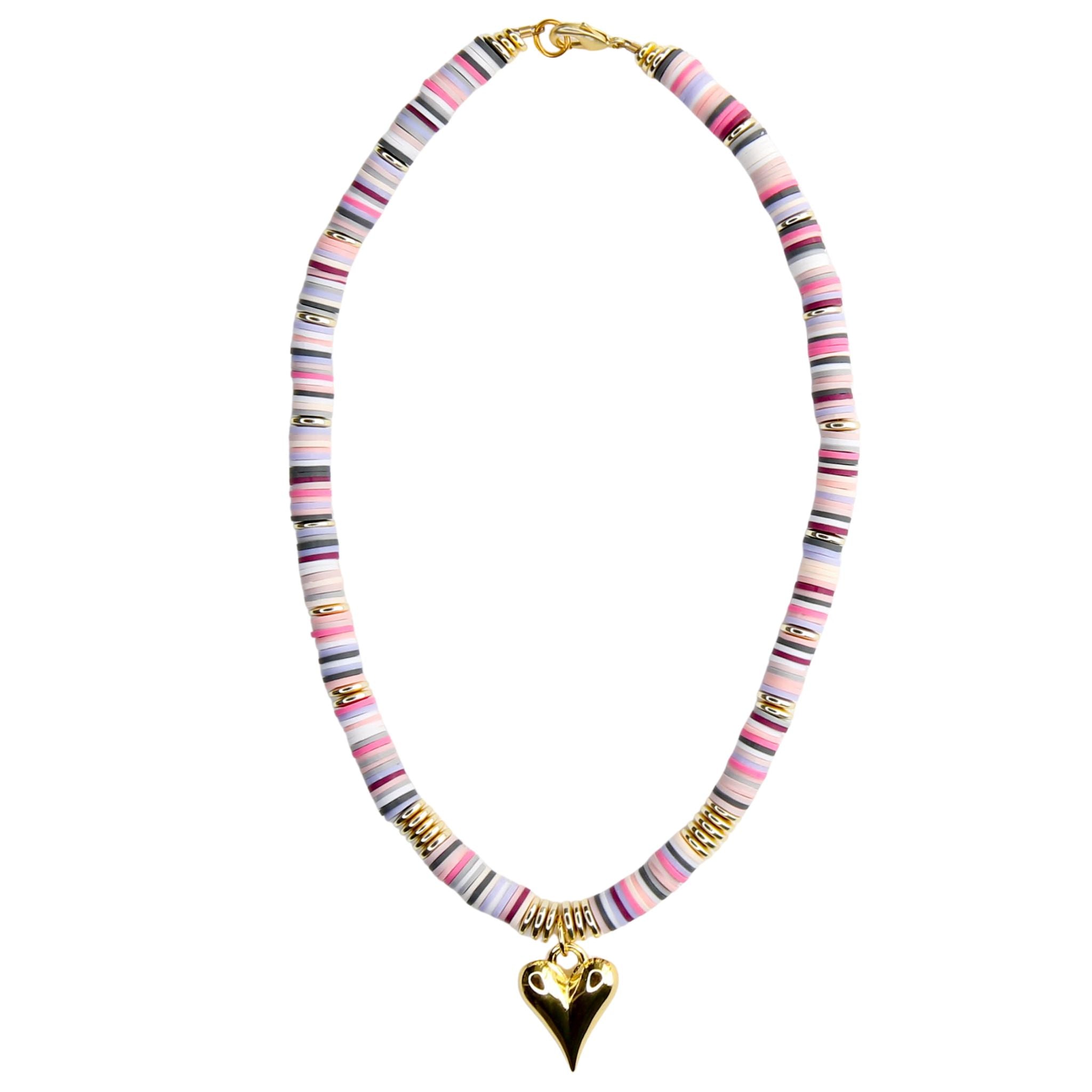 Melon Short Necklace with Heart