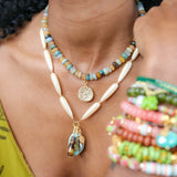 Milo Charm Necklace in Gray Agate