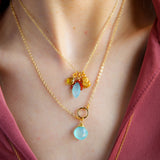 Macaroon Adjustable Pendant in Ocean Blue Chalcedony