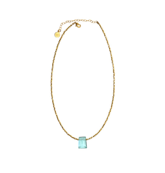 Ocean Stone Pendant in Gold Pyrite