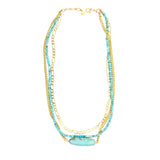 Palladio Triple Strand Necklace in Turquoise Blue