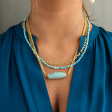 Palladio Triple Strand Necklace in Turquoise Blue