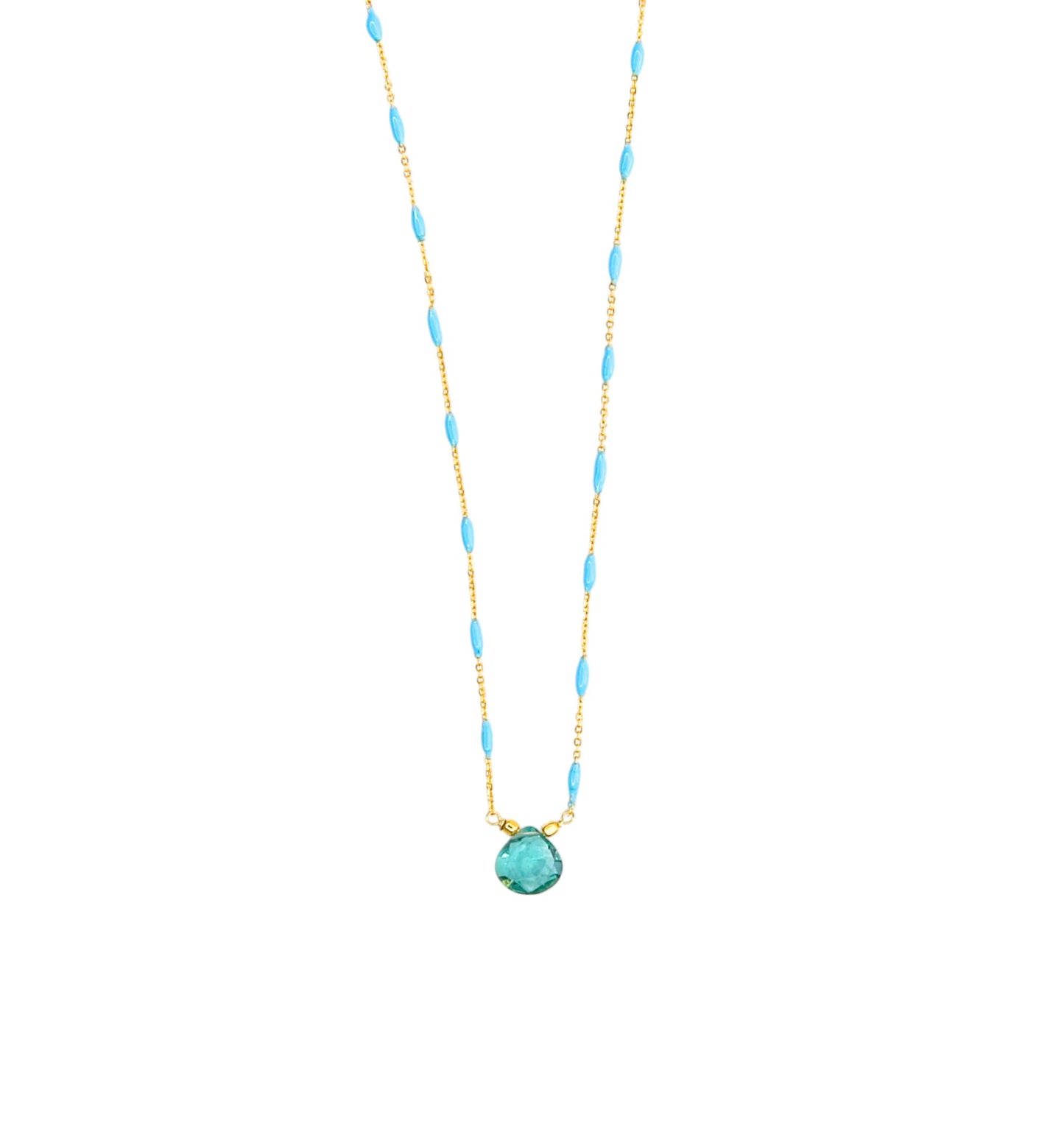 Pebble Adjustable Necklace in Turquoise