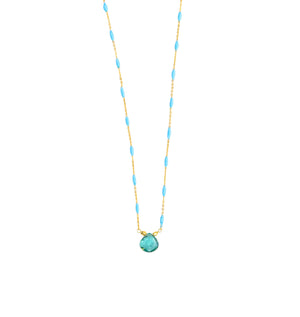 Pebble Adjustable Necklace in Turquoise