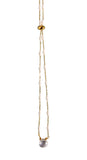 Pebble Adjustable Necklace in White