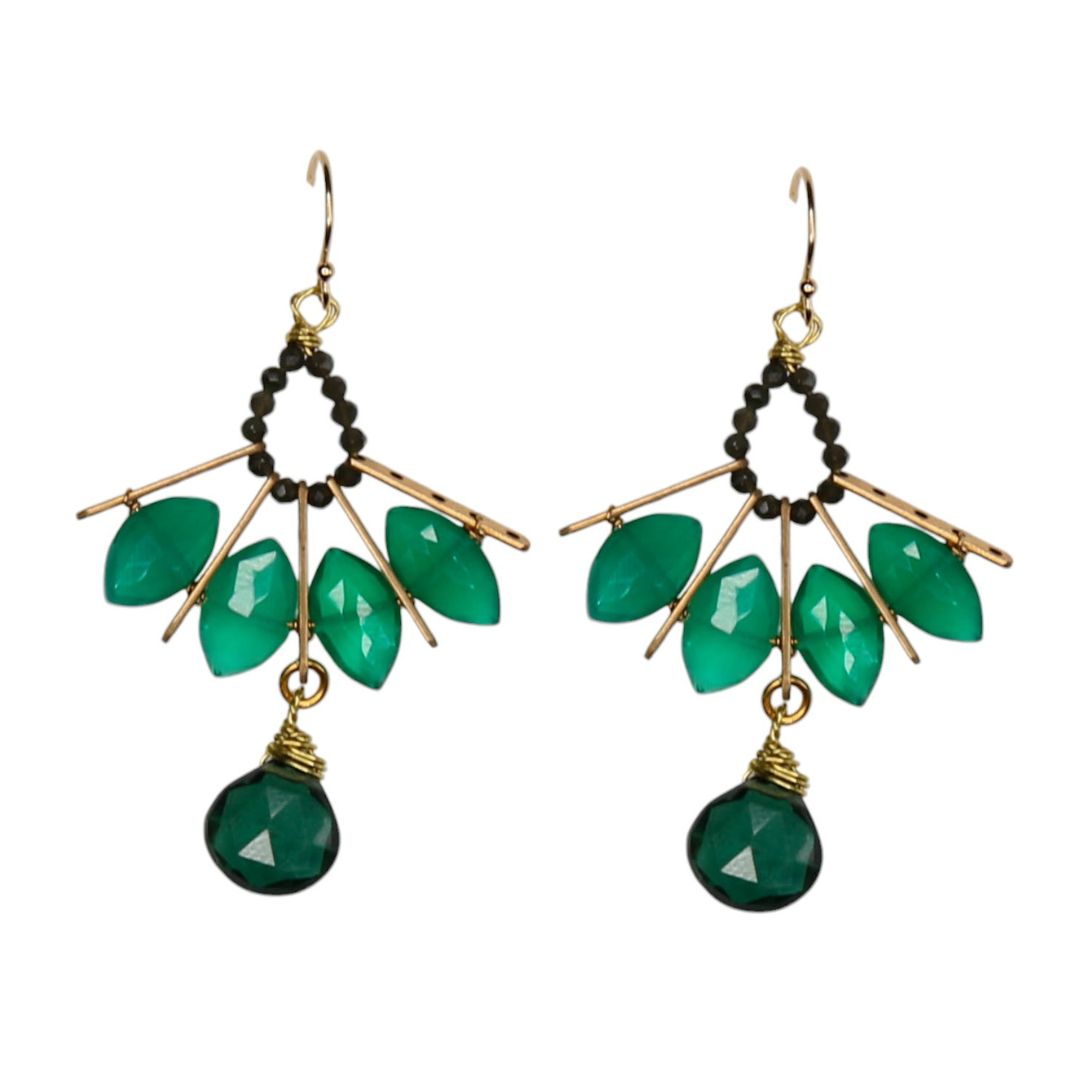 Persia Earrings in Emerald Green