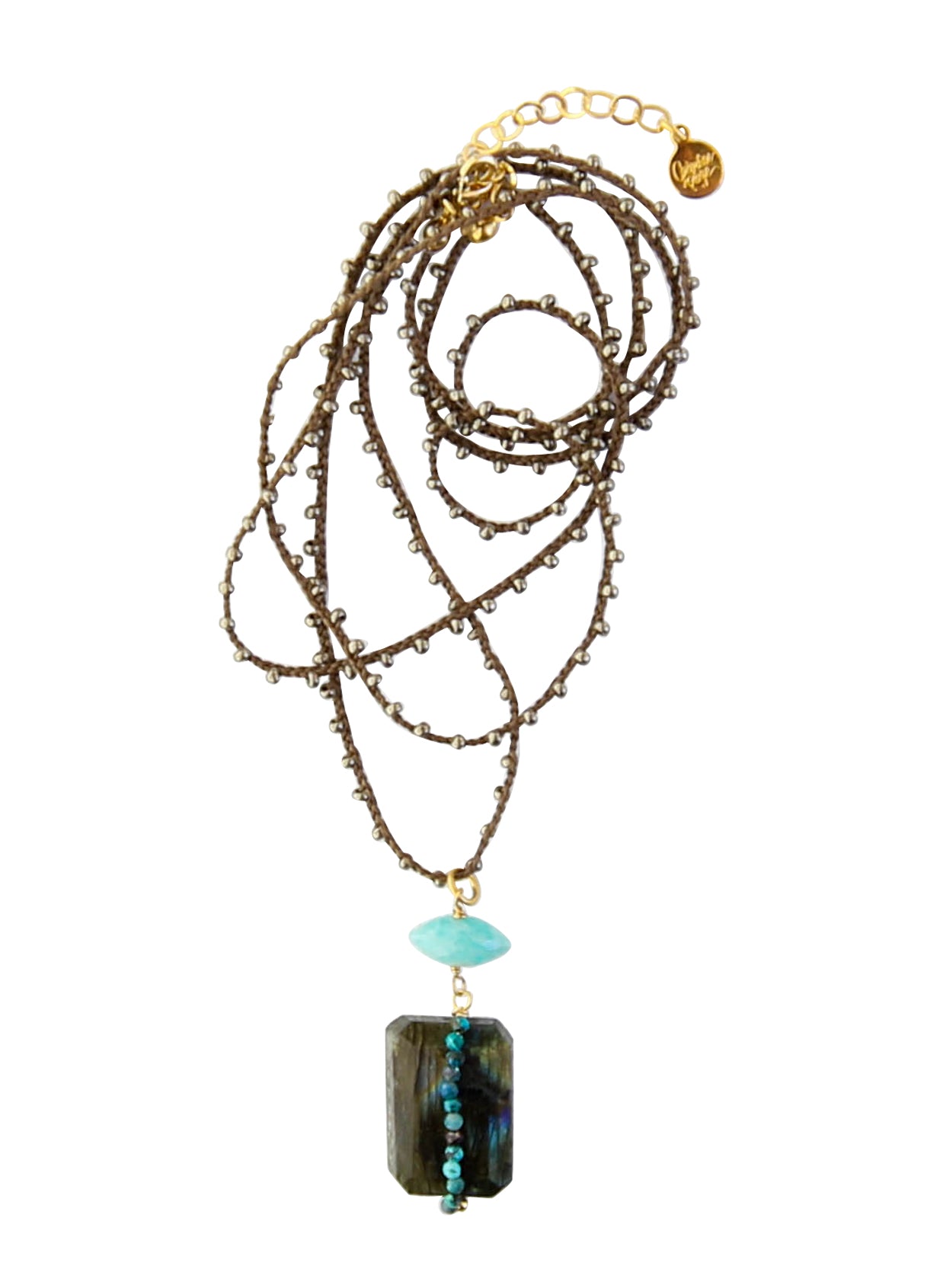 Provo Knotted Pendant in Amazonite