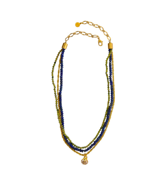 Regina Multi Strand Necklace in Lapis