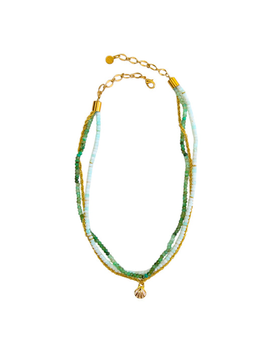 Regina Multi Strand Necklace in Amazonite