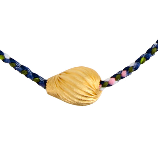 Ripple Braided Necklace in Navy