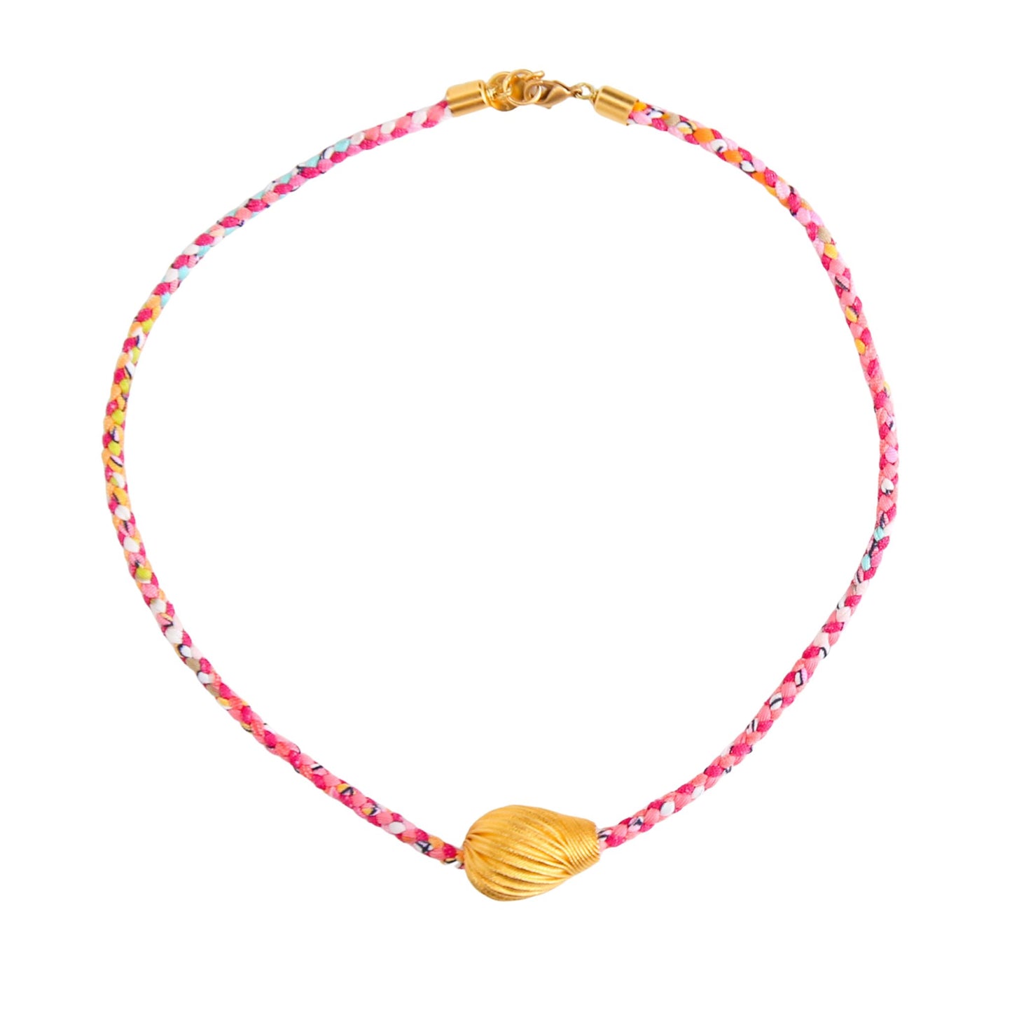 Ripple Braided Necklace in Flora Pink