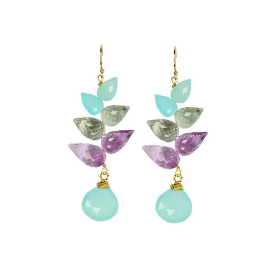 Samba Earrings in Multi Chalcedony