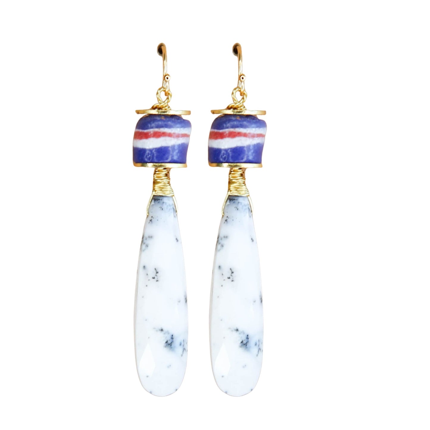 Sefira Earrings in White Opal