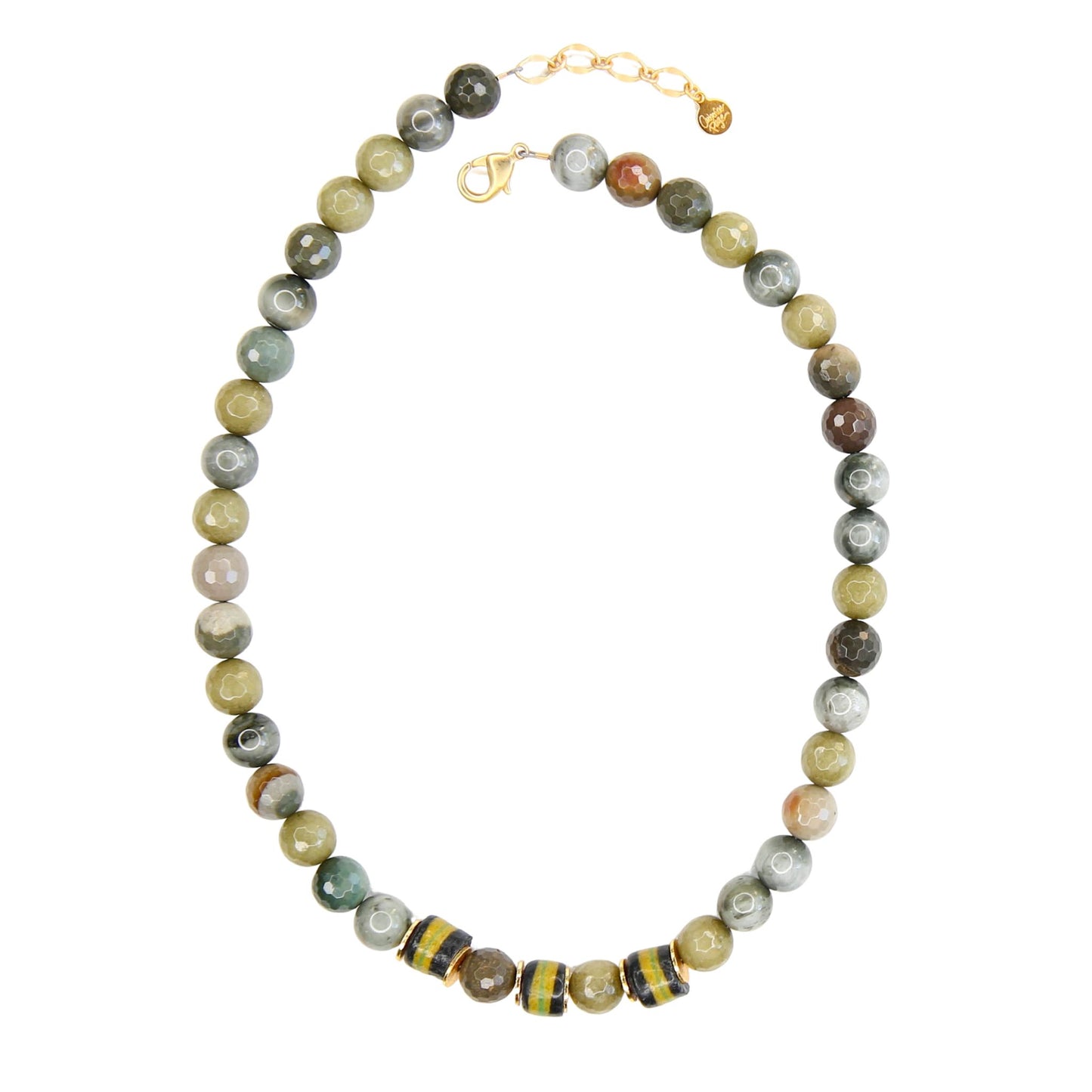 Sheba Beaded Necklace in Moss Green
