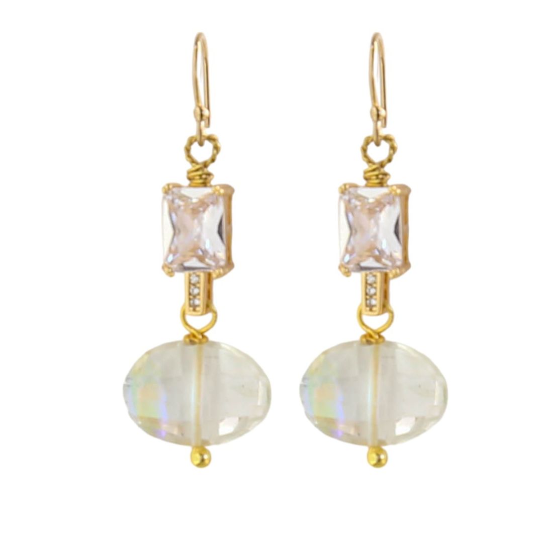 Socialite Earrings in Clear Quartz