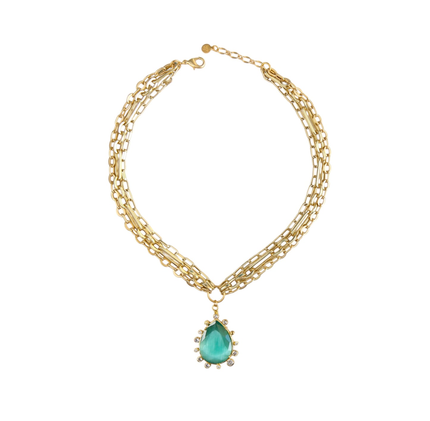 Soléa Multi Chain Pendant in Greens