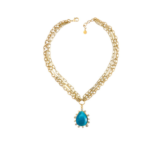 Soléa Multi Chain Pendant in Ocean Blue