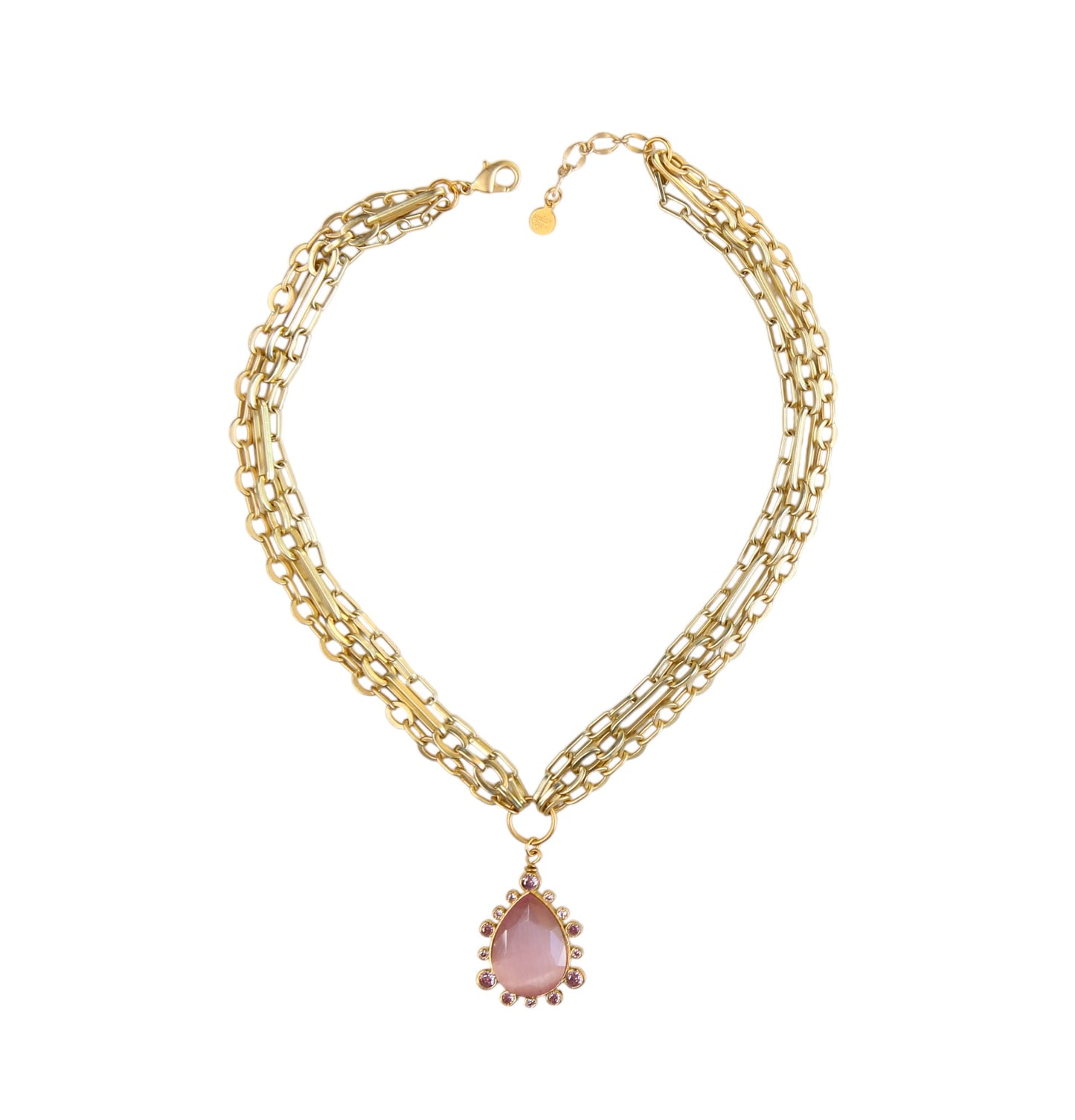 Soléa Multi Chain Pendant in Pale Pink