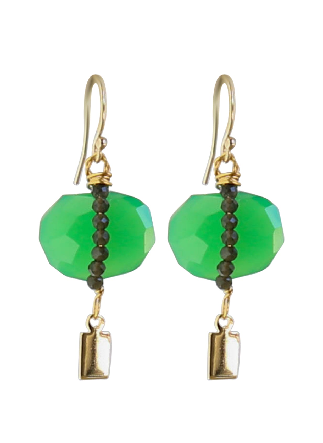 Solo Earrings in Emerald Green