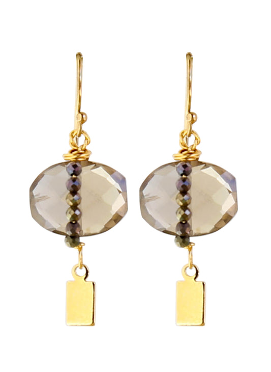 Solo Earrings in Smoky Topaz