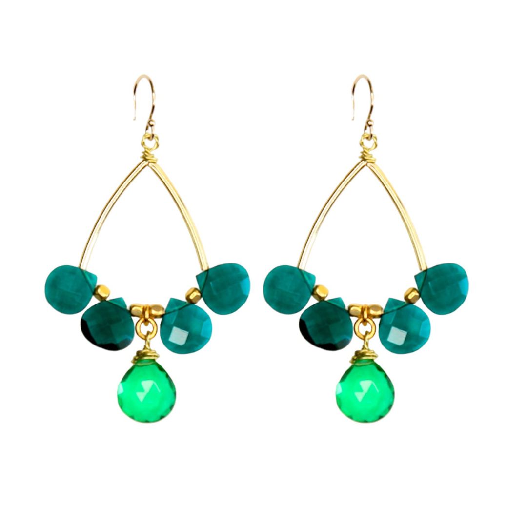 Sonata Earrings in Emerald Green