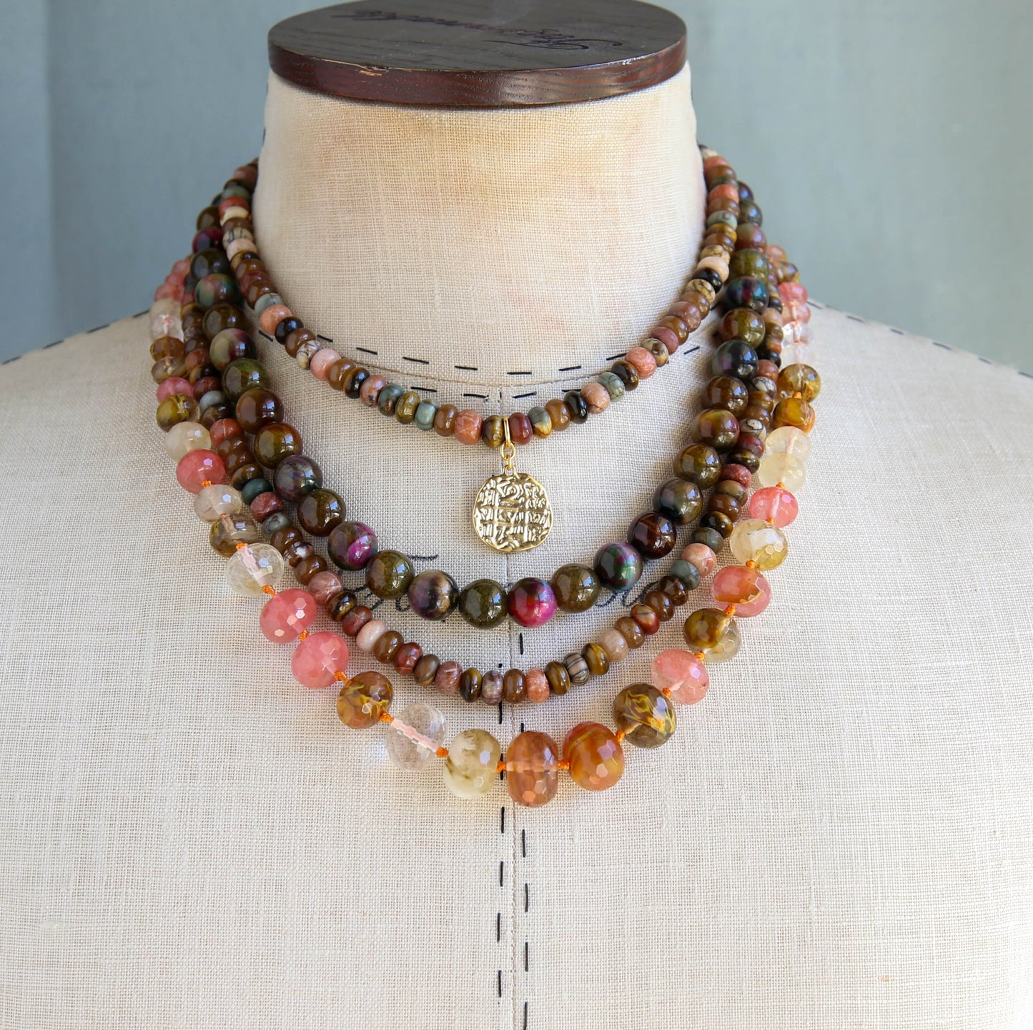 Candied Beaded Necklace in Marigold Multi
