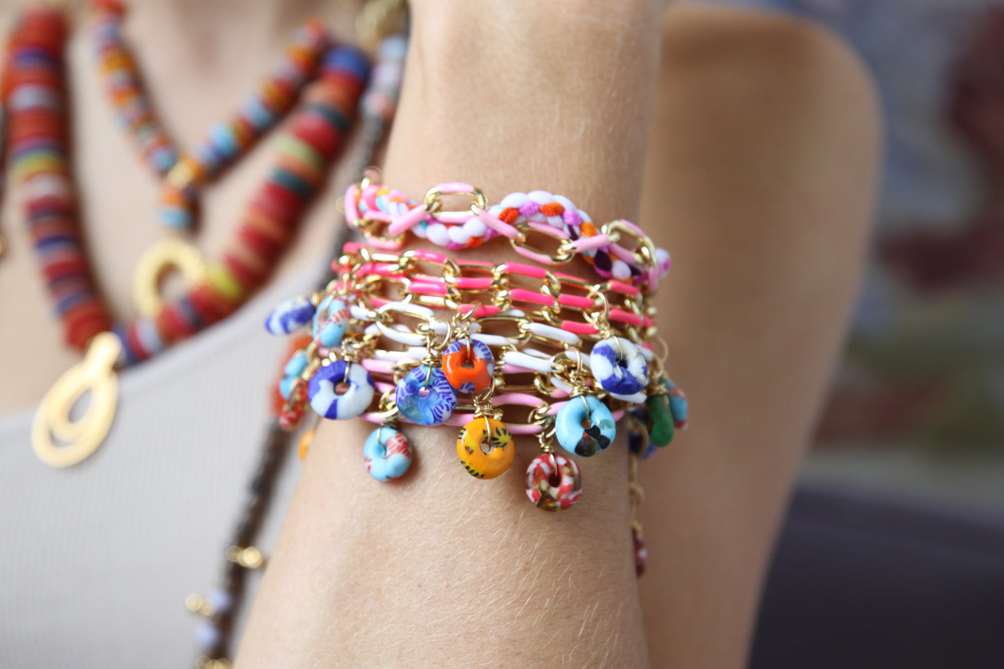 Sugar Link Bracelet in White