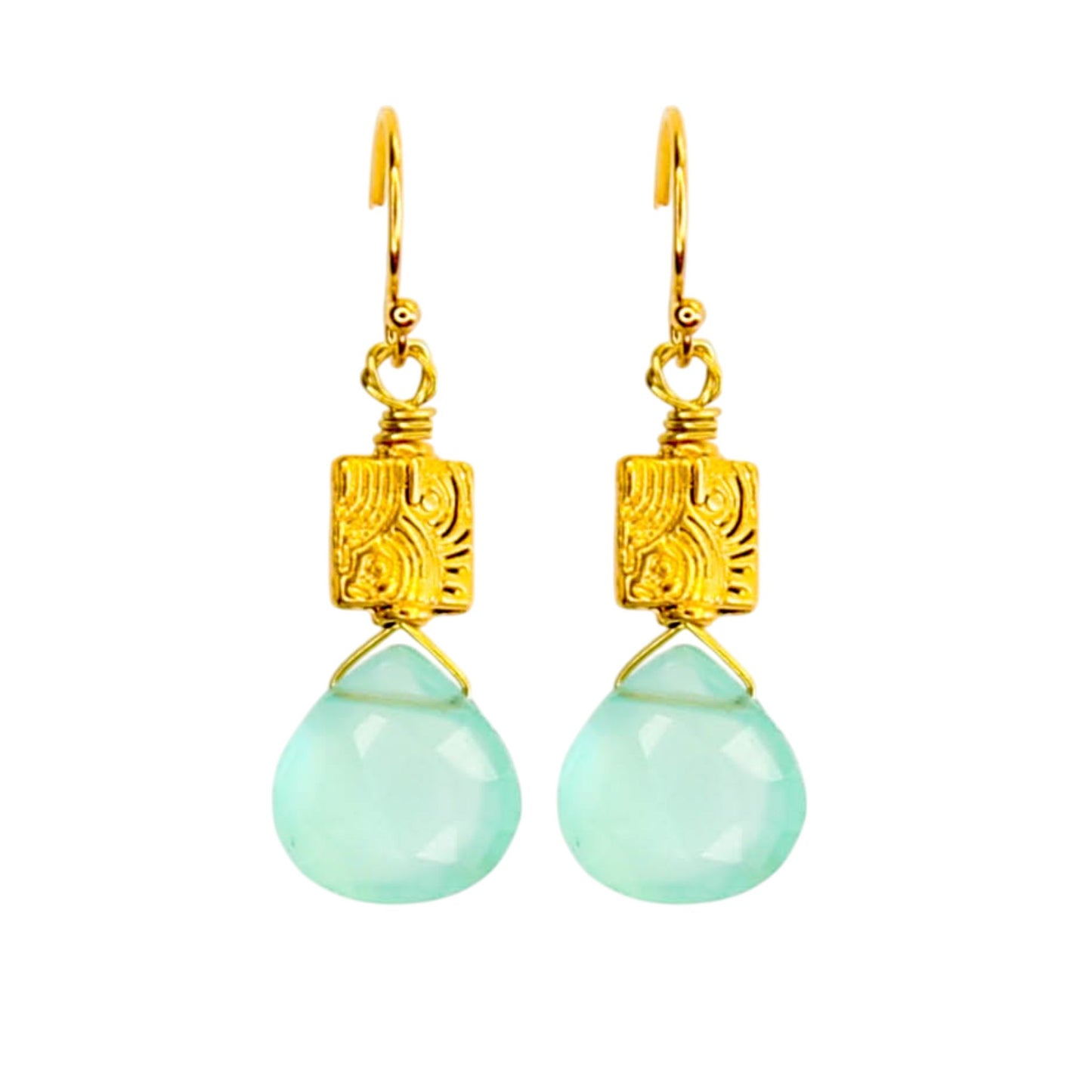 Thumbtack Earrings in Chalcedony