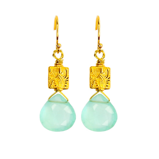 Thumbtack Earrings in Chalcedony