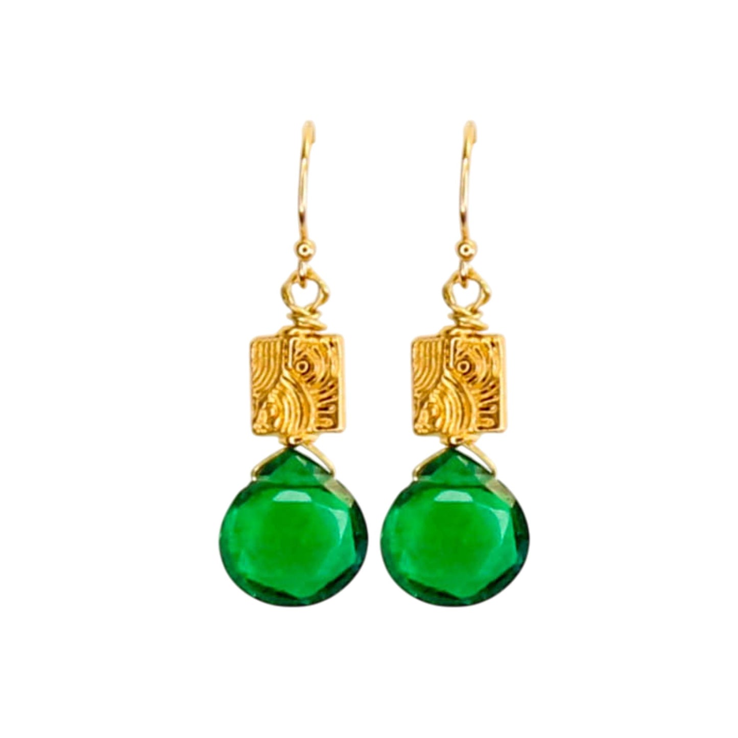 Thumbtack Earrings in Emerald Green