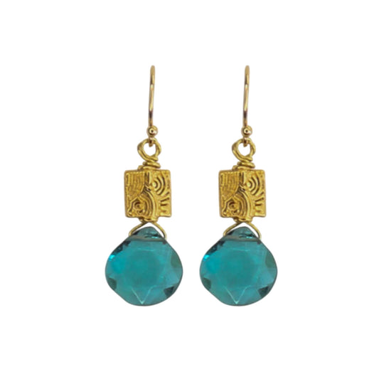 Thumbtack Earrings in Teal