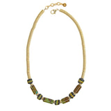 Tribe Beaded Necklace in Moss Green