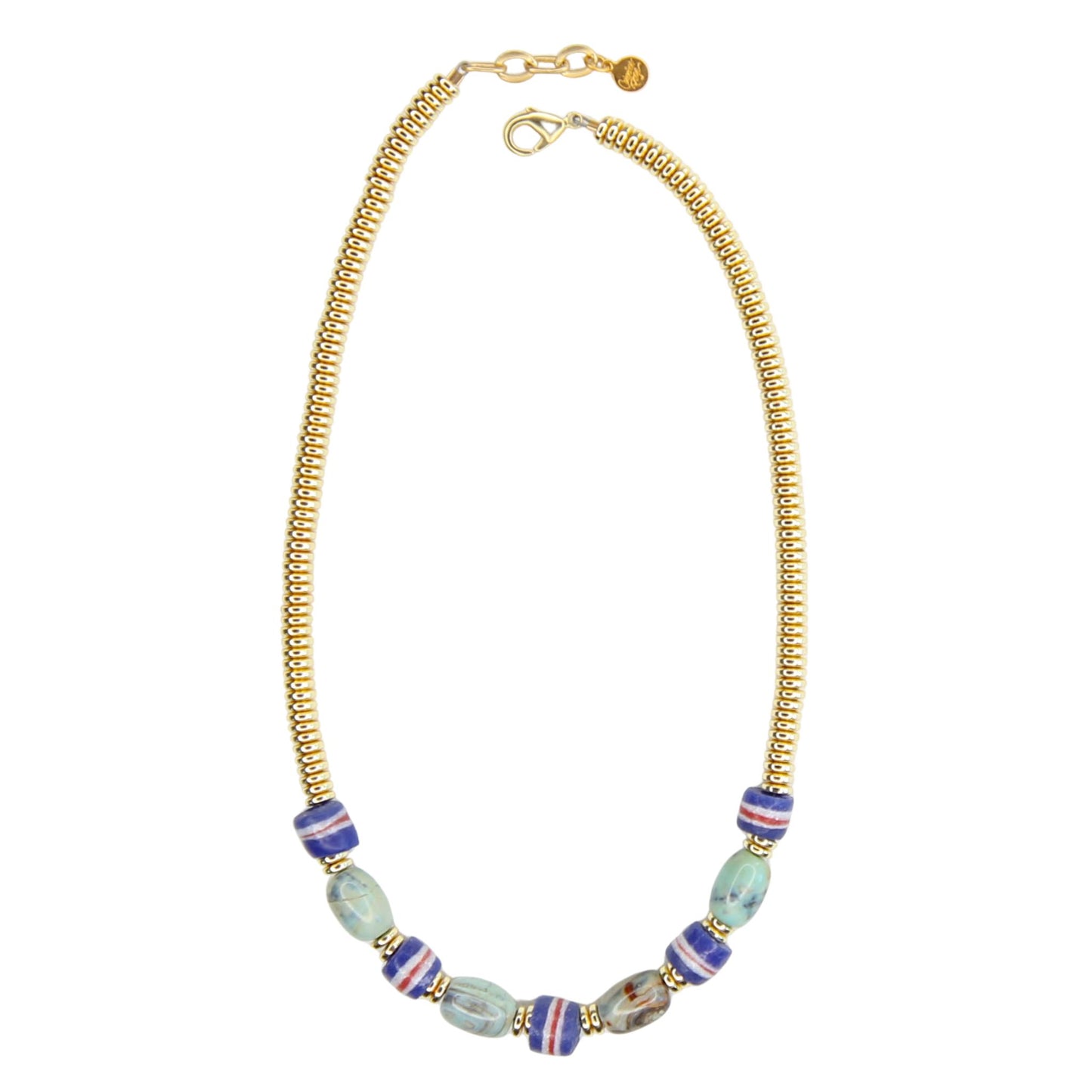 Tribe Beaded Necklace in Blue Opal