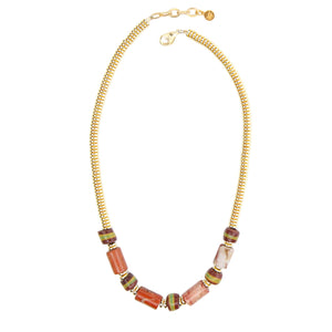 Tribe Beaded Necklace in Rust