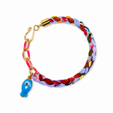 Twizel Braided Bracelet with Fish or Gemstone/Blue Ribbon