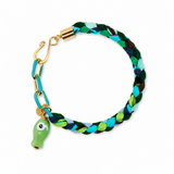 Twizel Braided Bracelet with Fish or Gemstone/Blue Ribbon