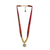 Two Tone Fabric Necklace in Merlot
